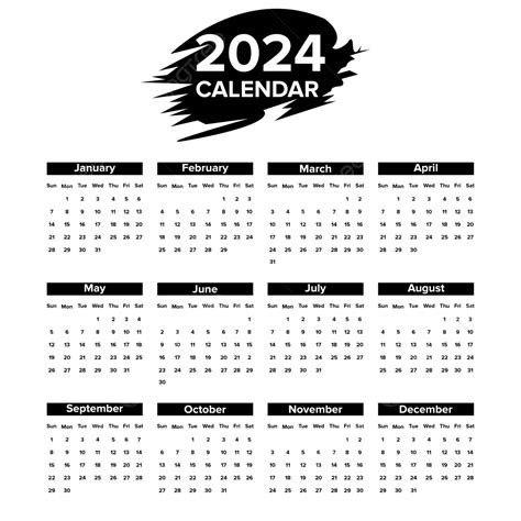 Calendrier 2024 PNG , Calendrier 2024 PNG , 2024, Calendrier Fichier ...