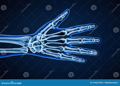 X-ray Dorsal or Posterior View of Right Human Hand Bones with Body ...