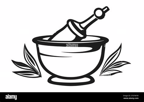 Pestle and mortar illustration vector logo,Illustration of mortar pestle simple icon logo for ...