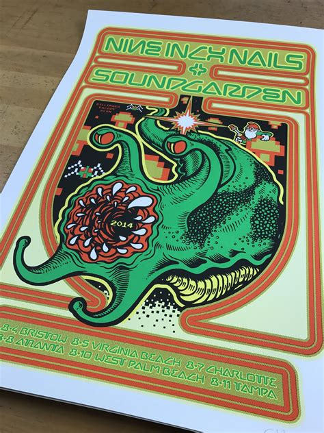 Soundgarden and NIN - 2014 Ames Brothers poster Nine Inch Nails tour ...