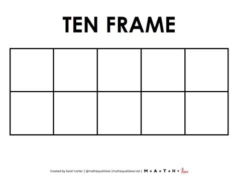 Blank Ten Frame Template (Free Printable PDF)