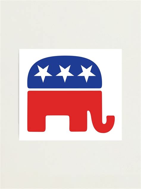 "Republican Logo GOP USA Elephant red and blue with stars HD HIGH QUALITY" Photographic Print by ...