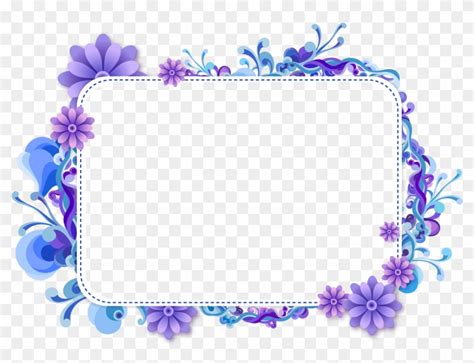 Blue Flower Clipart Top Border - Blue Flower Border Design - Free ...