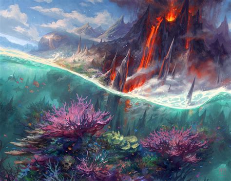 Shivan Reef MtG Art from Dominaria United Set by Andrew Mar - Art of ...