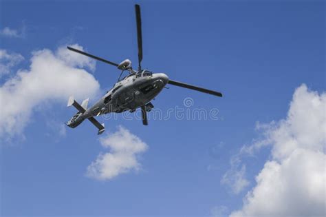 Military Dauphin Helicopter Flying in the Air Stock Image - Image of ...