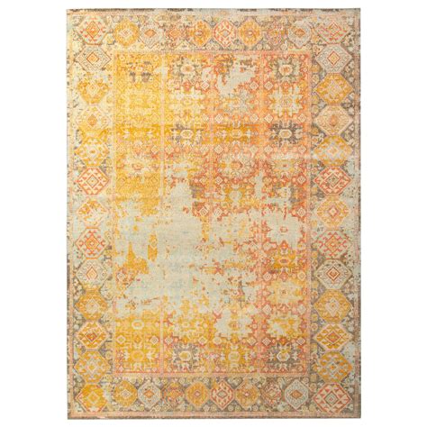 Rug and Kilim's Hand-Knotted Classic Geometric Pattern Rug with Orange ...