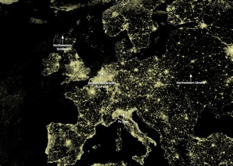 Light pollution in Europe | Light pollution, Map, Satellite image