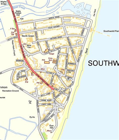 Southwold, Suffolk, including the Pier Lighthouse and Beach Huts