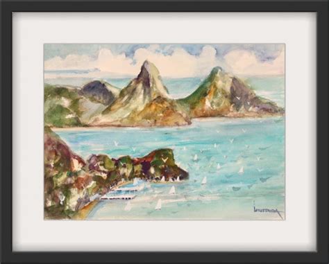 St. Lucia Art St Lucia Art Print Caribbean Island | Etsy