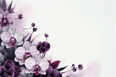 Premium AI Image | Purple orchids on a floral background