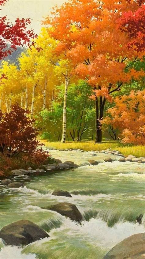fall landscape acrylic paintings easy ... | Autumn landscape, Landscape paintings, Autumn painting