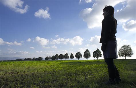 Landscape With Row Of Trees And Person Photograph by Matthias Hauser