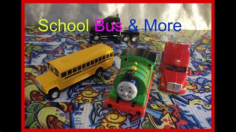 Kids School bus Baby cars trucks Toys Thomas the train big suprise ...