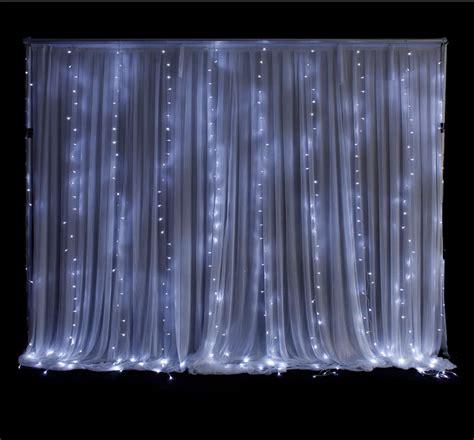 Andre Chiffon Curtain Backdrop with Fairy Lights DIY or Full Set Up - French Affair Hire