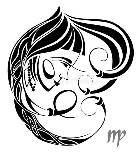 Virgo zodiac vector sign.Tattoo design. Virgo symbol tattoo zodiac ...