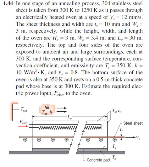 Solved 1.44 In one stage of an annealing process, 304 | Chegg.com