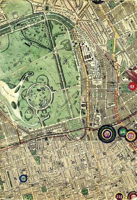 Regent's Park Map - Detail from an 1864 map by Edward Stanford: "Map Of London And Its Suburbs ...