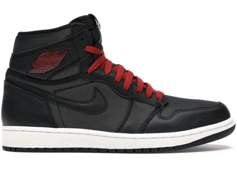 Jordan 1 Retro High Black Satin Gym Red - 555088-060