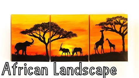 African Landscape - Beginners Acrylic Silhouette Painting | Timelapse ...