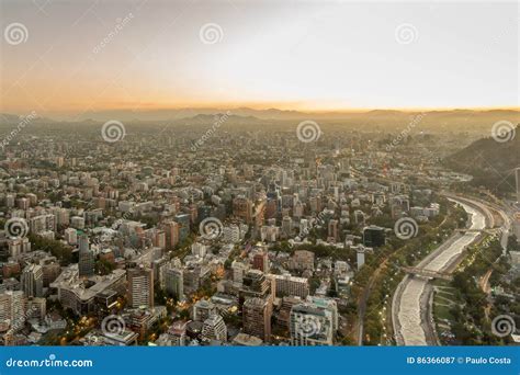 Santiago Skyline editorial photography. Image of office - 86366087