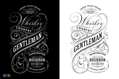 Whiskey Label Logo | Creative Illustrator Templates ~ Creative Market