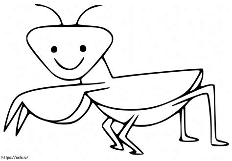 Adorable Praying Mantis coloring page