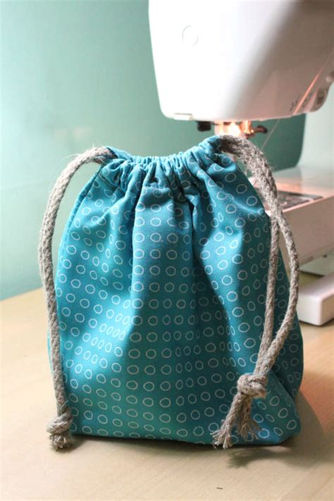 First Sewing Month Project: Easy DIY Drawstring Bag - A Dose of the Delightful