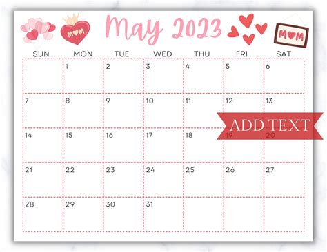 Fillable Calendar May 2023