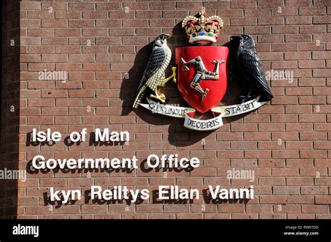 The Royal Coat of Arms of the Isle of Man Government on the main ...