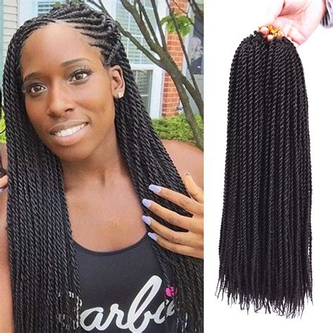 Amazon.com: 3Packs 18" Senegalese Twist Crochet Hair Braids Small Havana Mambo Twist Crochet ...