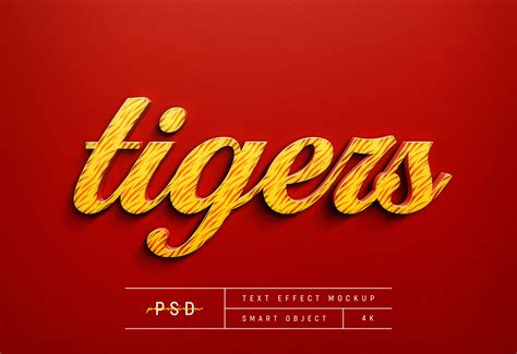 Customizable Tiger Red Text Style Effect Mockup Template | Mockup template, Text style, Mockup