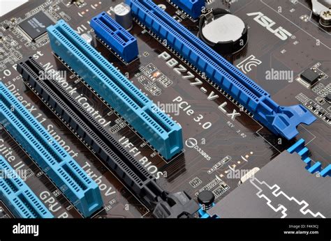 PCI Express expansion and graphics slots on an ASUS motherboard Stock Photo - Alamy