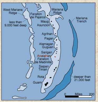 Volcano Anatahan, Marianes, Pacific Ocean