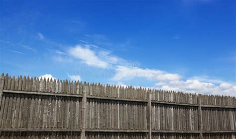 Wood fort wall stock photo. Image of sharp, castle, cloud - 20573926