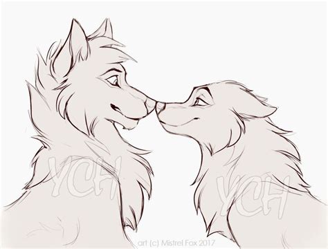 Kissing Drawing, Cute Dog Drawing, Furry Drawing, Animal Sketches, Animal Drawings, Wolf ...