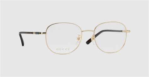 Round optical frame in gold-toned metal | GUCCI® US