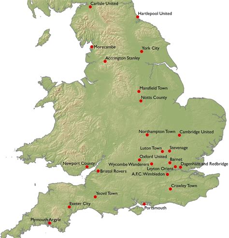 League 2 Map | Bristol Rovers Supporters Club