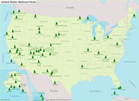 U.S. National Parks Map - Ontheworldmap.com