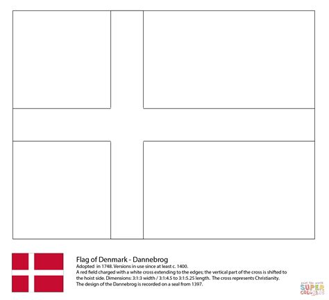 Flag of Denmark coloring page | Free Printable Coloring Pages