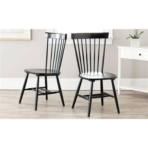 Safavieh Riley Black Wood Dining Chair (Set of 2)-AMH8500B-SET2 - The Home Depot