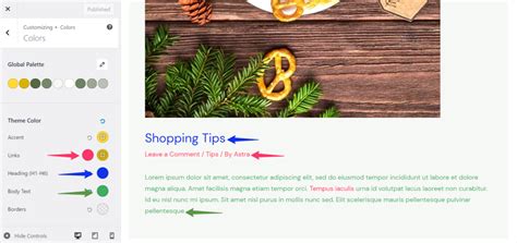 Global Color and Background Options in Astra Theme