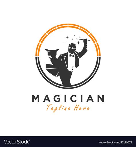 Magician logo design Royalty Free Vector Image