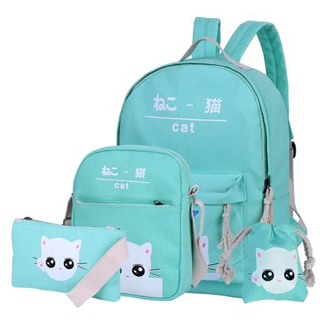 V.I.P. - School Backpacks for Teens, 4 Pieces Lightweight Canvas School ...