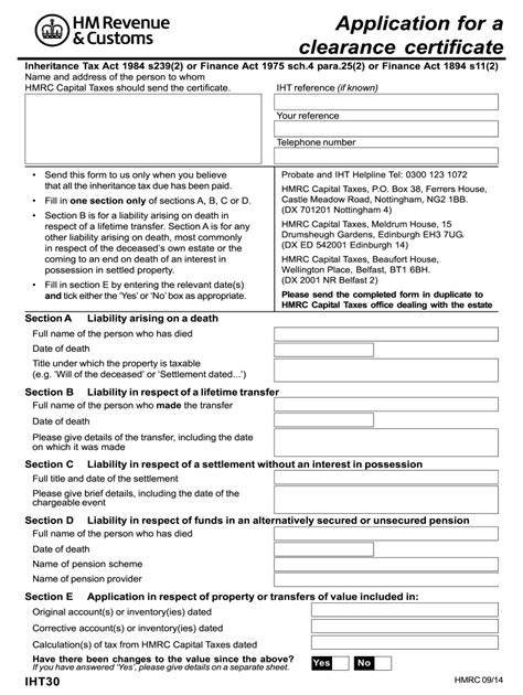 UK HMRC IHT30 2014 - Fill and Sign Printable Template Online | US Legal ...