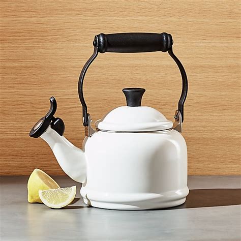 Le Creuset © 1.25-Qt. Demi White Tea Kettle | Crate and Barrel