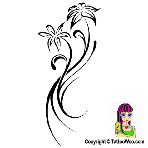 Tribal Lilies Tattoo Design - Art Picture Image - TattooWoo.com