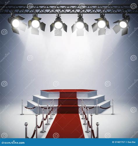 3d Spot Lights and Stage Setup Stock Illustration - Illustration of ...