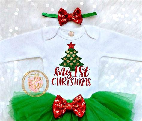 My 1st Christmas Outfit Girl / First Christmas Baby Girl | Etsy