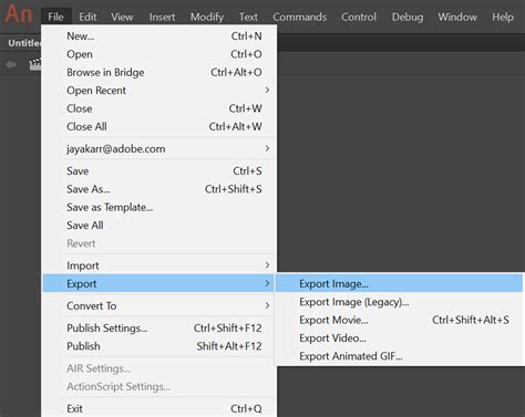 How to export files into SWF and other formats from Animate CC