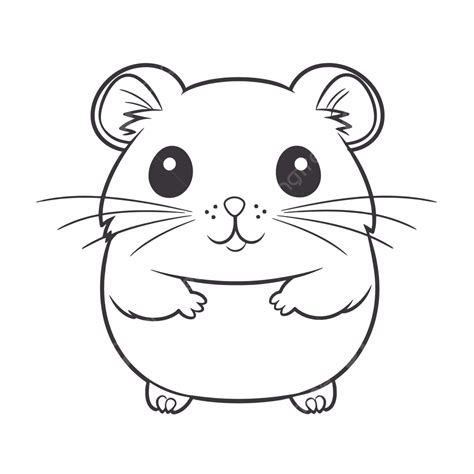 Cute Animal Hamster Coloring Page Outline Sketch Drawing Vector, Animal Drawing, Wing Drawing ...